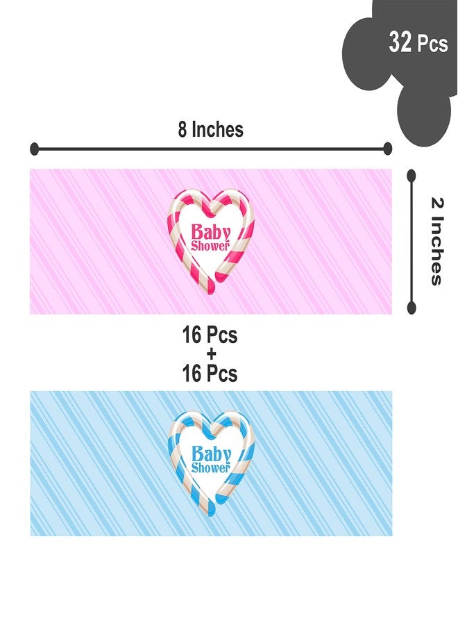 Inkdotpot مجموعة ملصقات زجاجات مياه ذاتية اللصق مقاومة للماء من إنك دوت بوت، 32 قطعة، بتصميم حلوى، مثالية لحفلات استقبال المولود الجديد. - Image 5